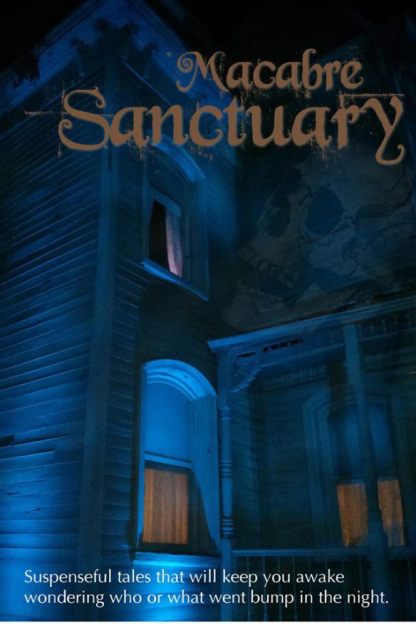 Close up of part of a spooky old house at night